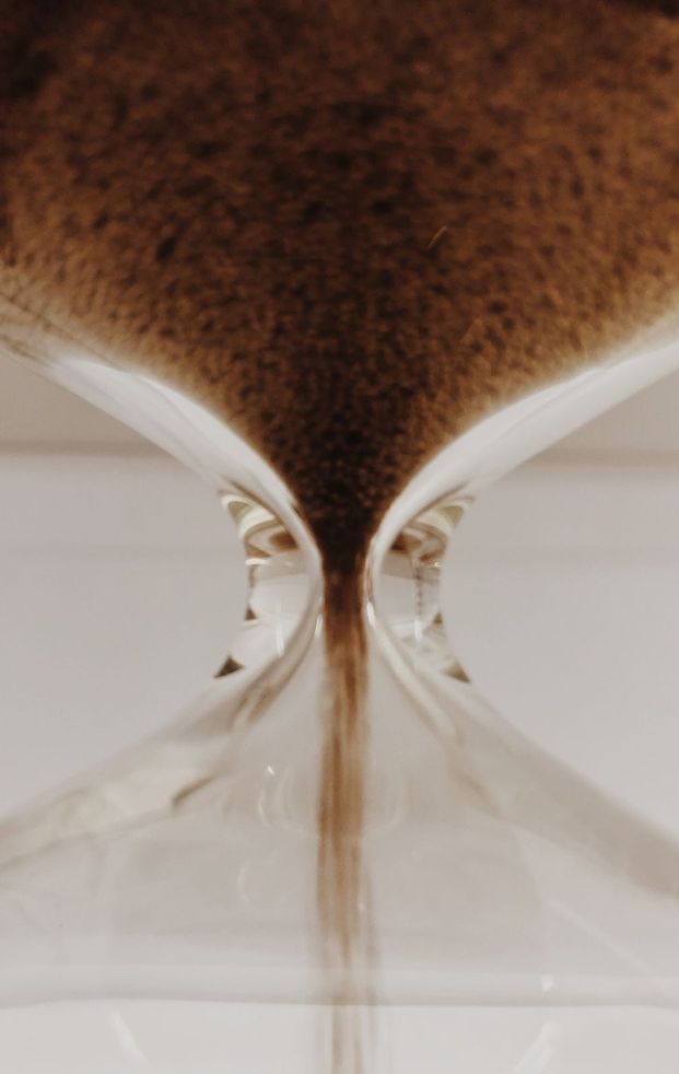 Hourglass representing time and transparency